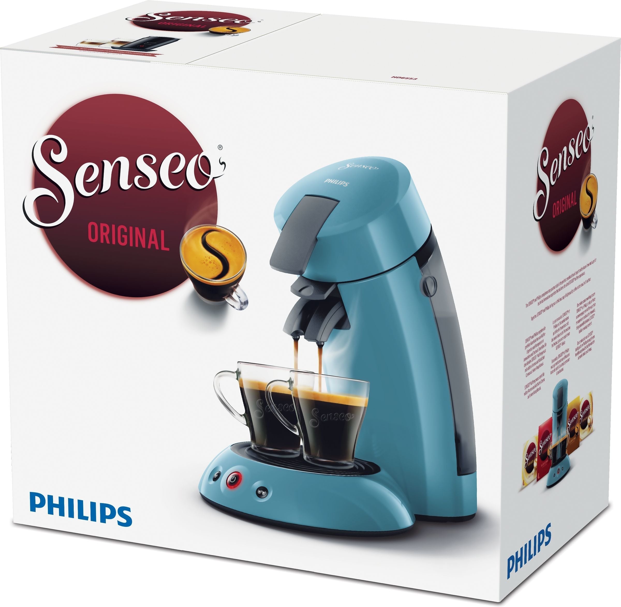 Senseo Original – Cafetière à Dosettes Bleu, 0,7 L, 1450 W | HD6553/21